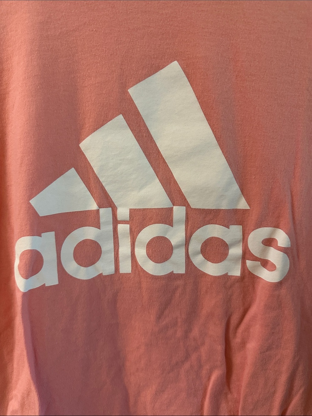 adidas Pink Short Sleeve Tee with White Logo - Picture 2 of 4